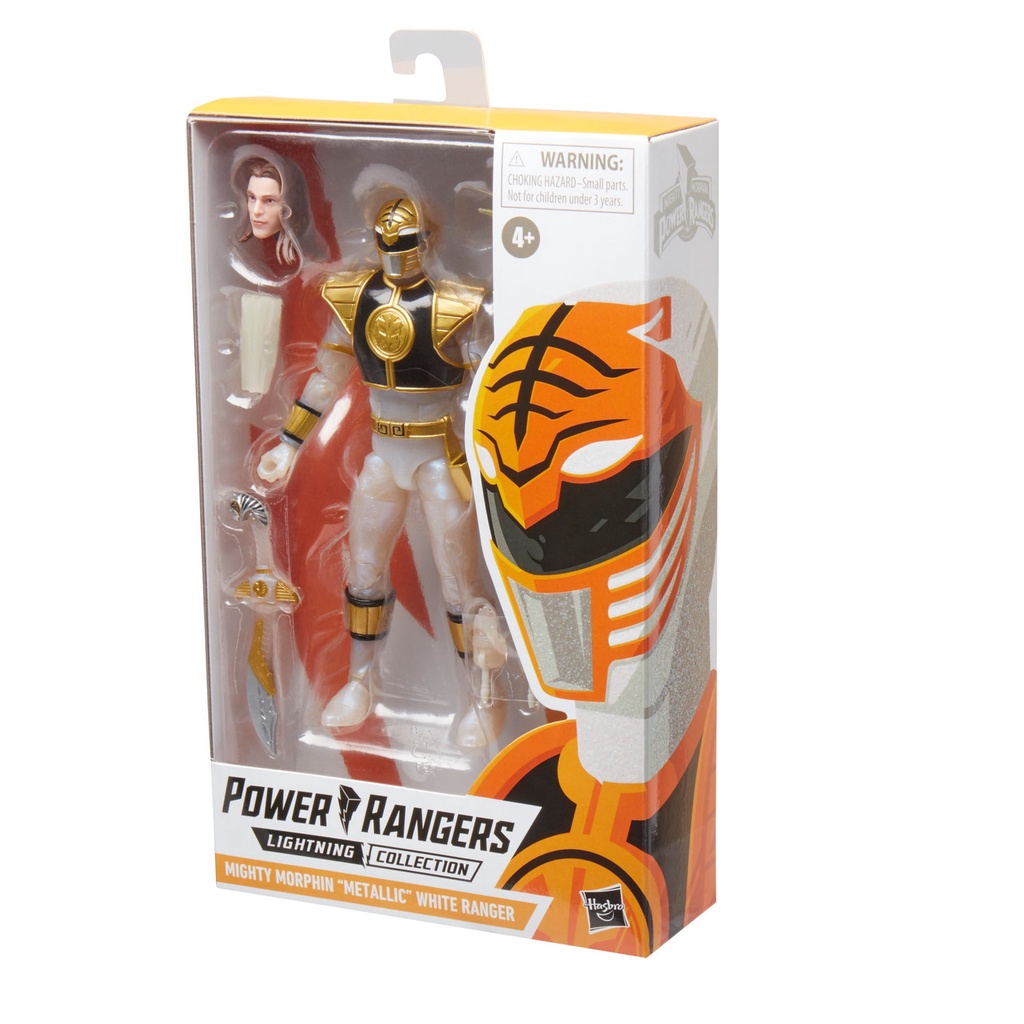Mô hình nhân vật Hasbro⚡Power Rangers Lightning Collection⚡6-inches MMPR Metallic White Ranger - HasbroPulse Exclusive