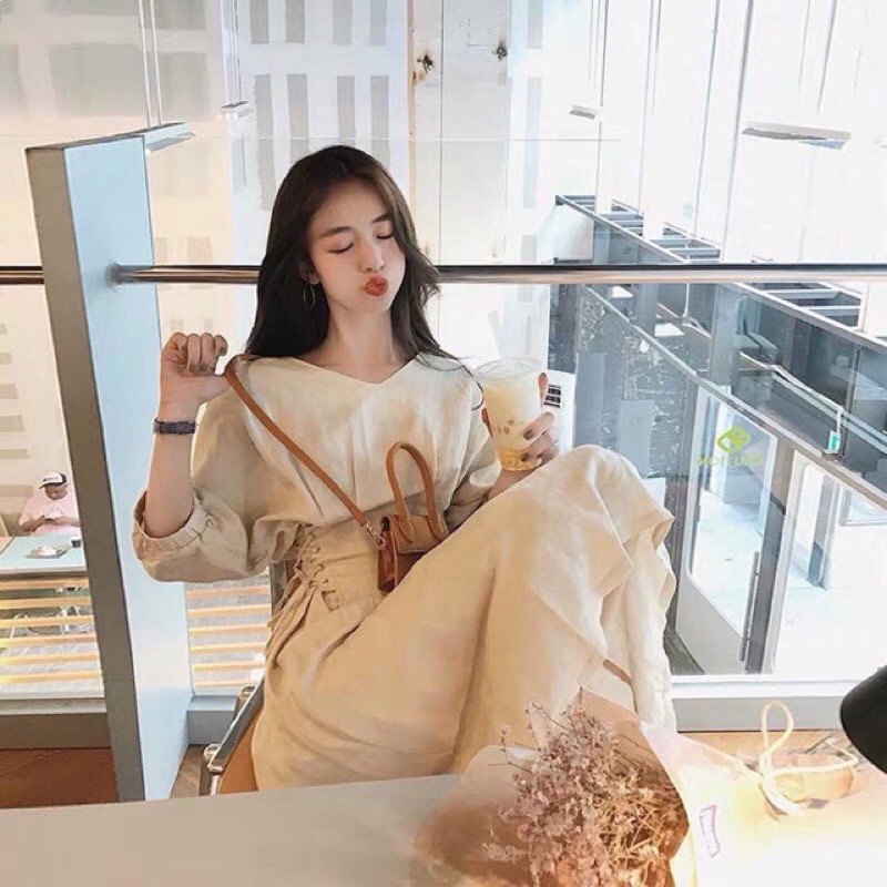 Đầm nữ dự tiệc / Váy xòe màu be ulzzang dáng midi xinh chất đẹp mịn mát Đầm Nữ Hoài Thương | BigBuy360 - bigbuy360.vn