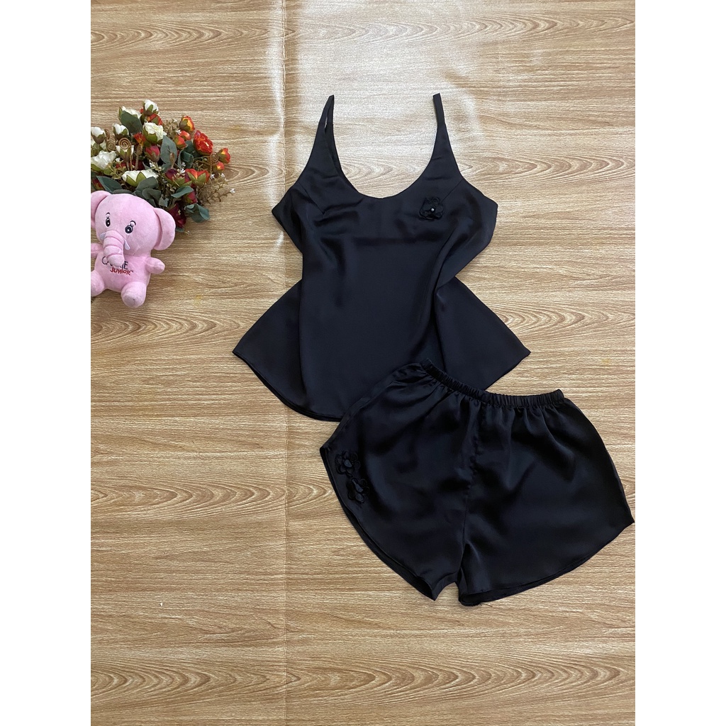 Đồ bộ ngủ, bộ hai dây sexy[FREESHIP]bộ ngủ satin cao cấp, chất vải mền mịn, không nhăn, mặc thoáng mát, size 45-60kg