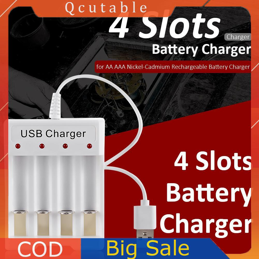 Bộ sạc pin USB thông minh 4 khe gắn tiện lợi