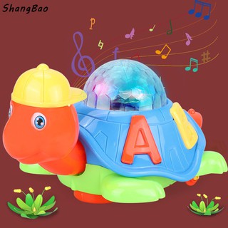 Children’s comfort toy universal crawling light projection baby music little turtle sound and light sleeping light toy