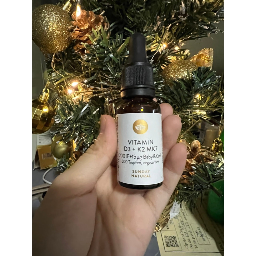 Vitamin D3K2 MK7 Đức Sunday Natural 20ml Tăng Chiều Cao Cho Trẻ từ Sơ Sinh