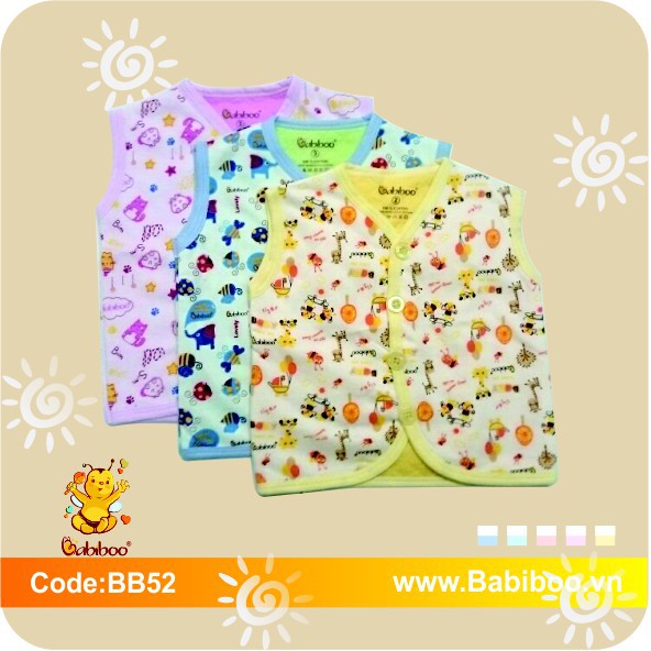 Áo ghi lê in hình cotton 2 lớp Babiboo