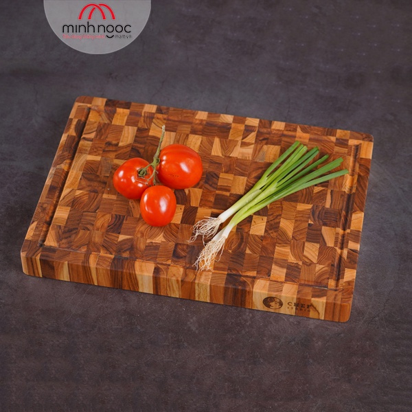 [Chính hãng] Thớt gỗ Teak Chef Studio hình chữ nhật 28x40x3,5 cm - MSP10231. Dùng cắt, thái, khay trưng bày thực phẩm.