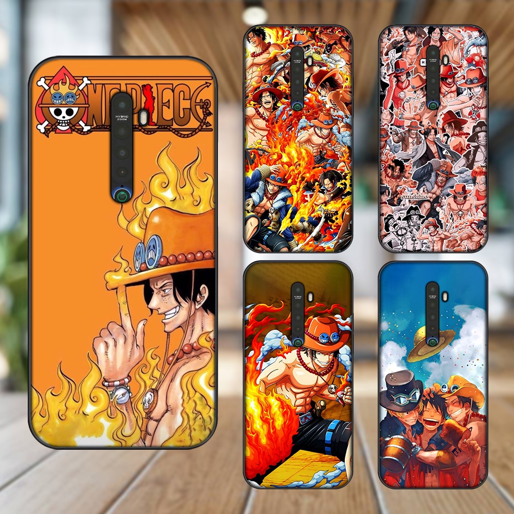 Ốp lưng Oppo Reno 2 viền đen in hình Ace One Piece