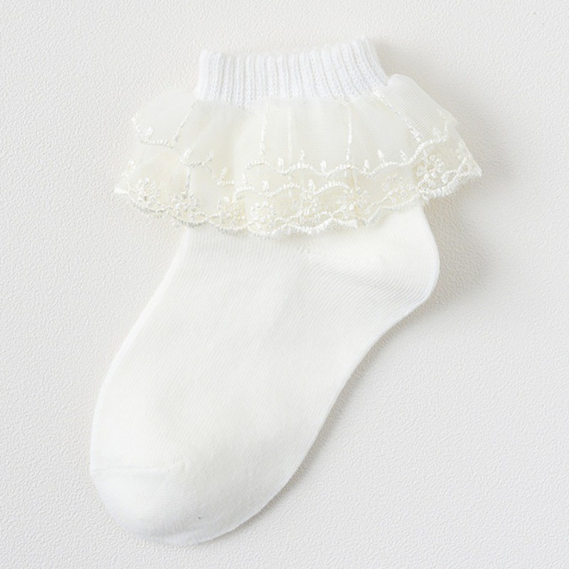 Vớ cotton phối ren dễ thương dành cho bé gái