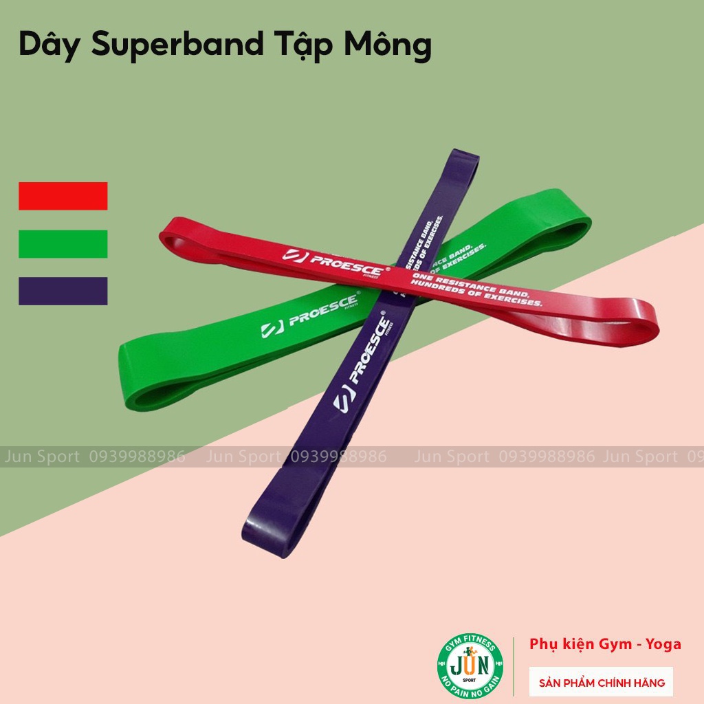 Dây đàn hồi tập mông chân Superband Set 3 dây Jun Sport