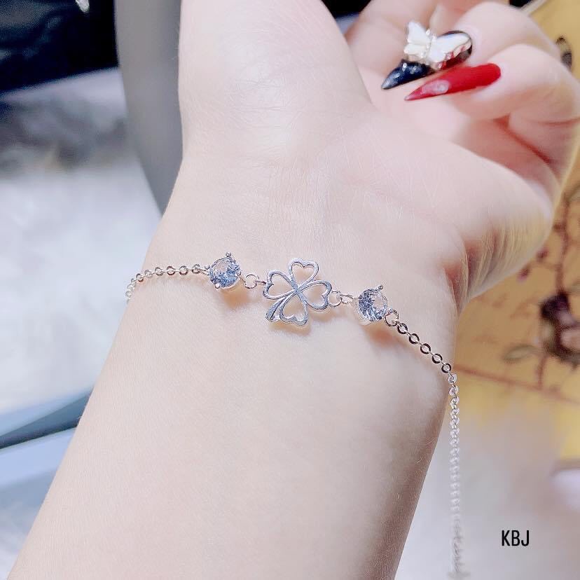 Lắc tay nữ bạc ta, lắc cỏ bốn lá may mắn - Kho sỉ bạc Nhất Linh