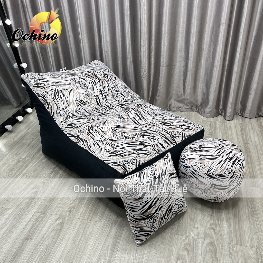 Ghế Lười Sofa Giường Kèm Hạt Xốp Thư Giãn Có 2 Lớp Cao Cấp, Ghế Hạt Xốp Họa Tiết Hiện Đại (Đủ Mẫu)