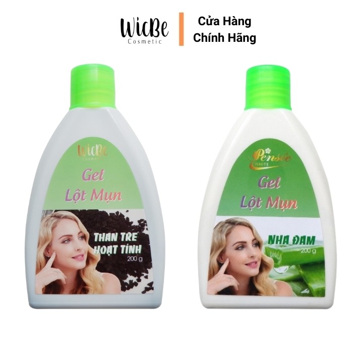 Combo gel lột mụn cám mụn đầu đen Than Tre Hoạt Tính + Nha Đam Wicbe 200g