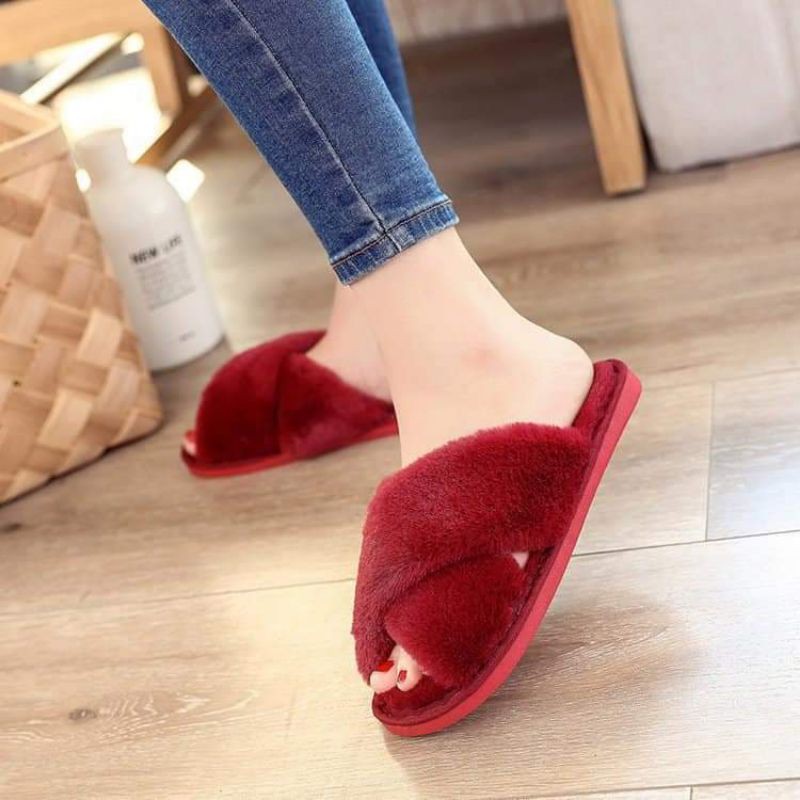 Dép lông mang trong nhà hình chéo,,,