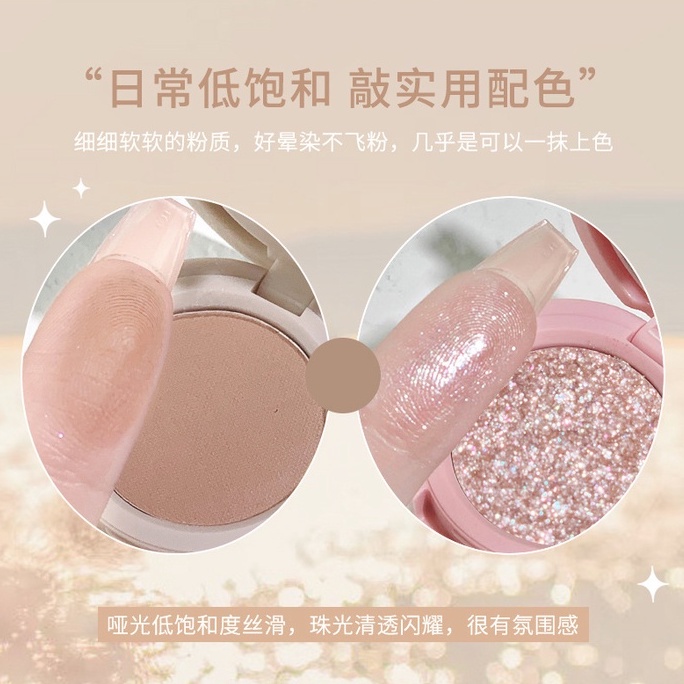 Bảng Phấn Mắt XIXI 4 Màu Tông Nâu &amp; Nâu Đậm Sắc Tố Trang Điểm Lâu Trôi Không Tì Vết