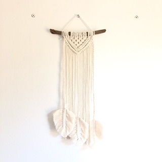 Macrame tim 3 lá treo tường trang trí nhà cửa