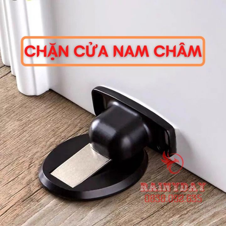 Bộ chặn hít cửa nam châm thông minh chống va đập inox 304 đế mỏng dán sàn như vô hình kèm 3M ốc vít. Axin