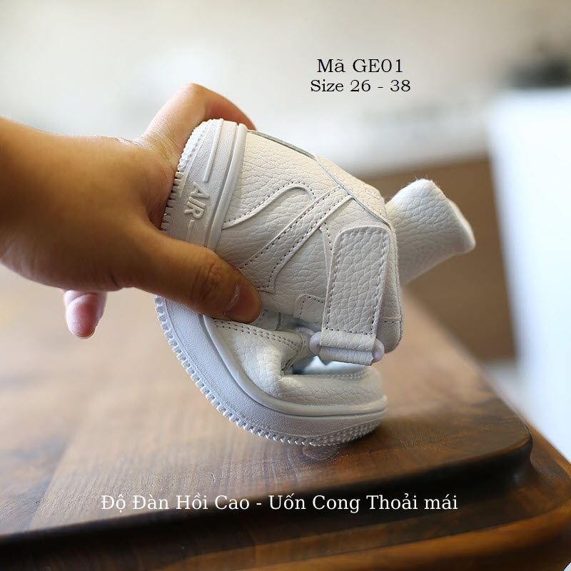 Giày trắng LIMIBABY cổ cao cho bé trai gái sneaker thê thao năng động cá tính phù hợp trẻ em 3 4 5 6 7 8 9 12 tuổi GE01