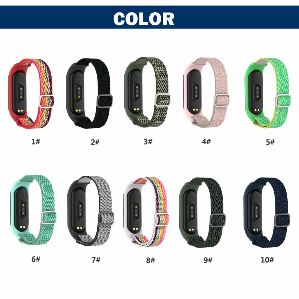Dây đeo thay thế bằng sợi nylon mềm co giãn dành cho Xiaomi Mi Band 3 / 4 Mi Band 5 / 6