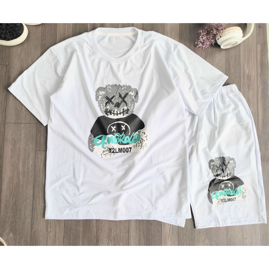 Đồ bộ thể thao nam nữ mặc nhà mẫu Gấu chất thun cotton mềm mịn thoáng mát FREESIZE Phom rộng  unisex 40-70kg MẶC ĐẸP