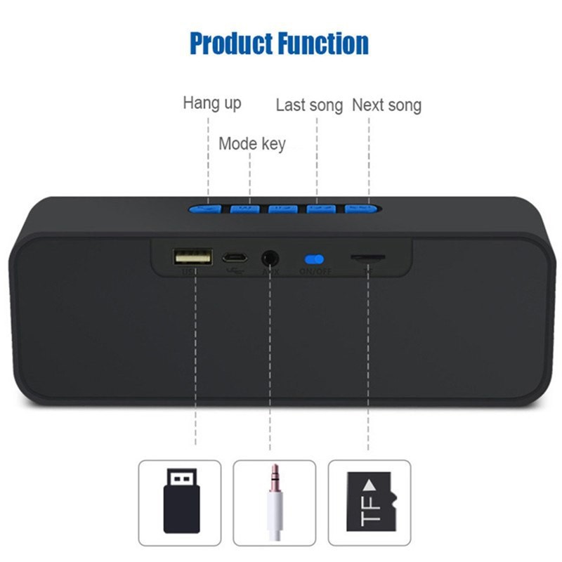 Loa Bluetooth Không Dây SC211 Có Hỗ Trợ Đài FM Bảo Hành 1 đổi 1 6 tháng