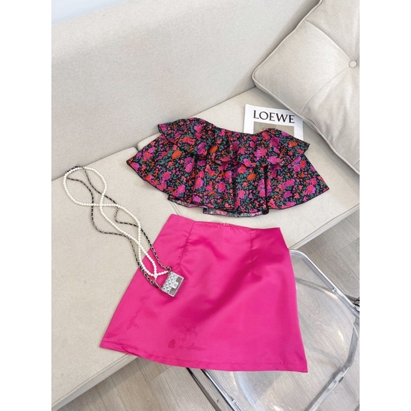SET ÁO TRỄ VAI HOA KÈM CVAY