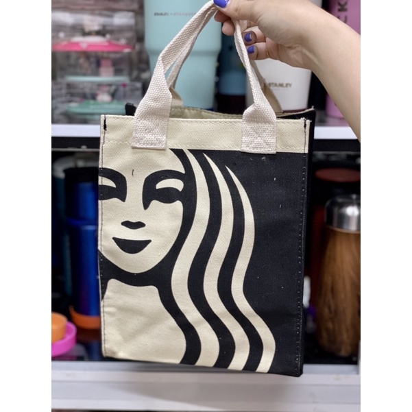 Túi xách đựng ly, đựng hộp cơm loại lớn in hình nữ hoàng starbucks