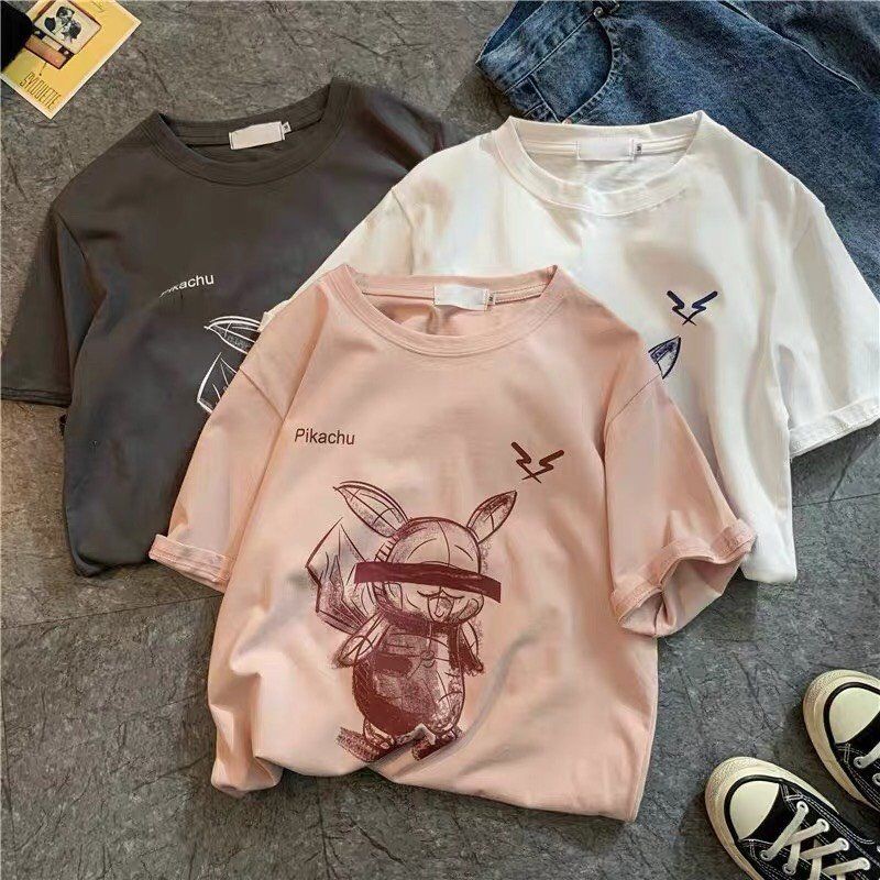 Áo phông Oversize Pikachu, JACKLANE, Áo cộc tay Unisex Jack Lane