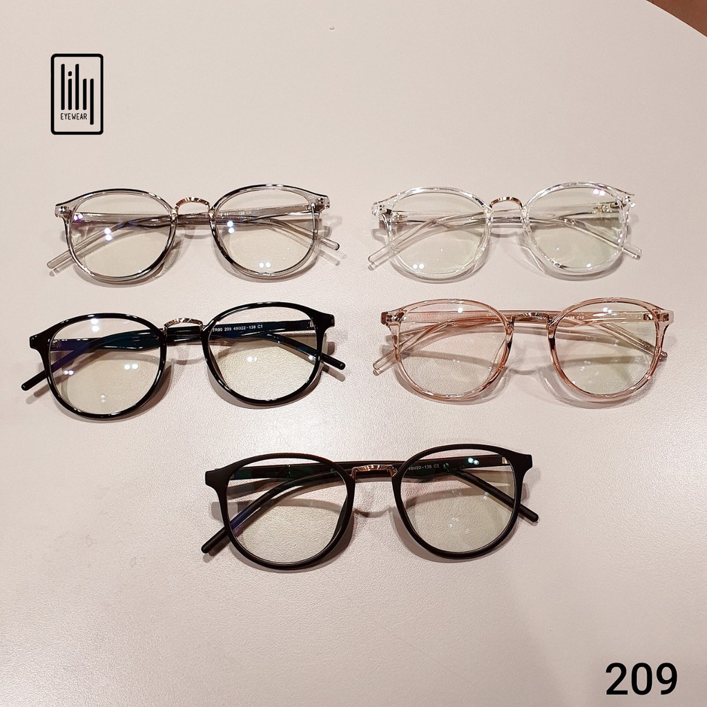 [Mã SKAMCLU8 giảm 10% cho đơn từ 100K] Gọng kính cận Lilyeyewear nhựa dẻo mắt tròn thời trang 209