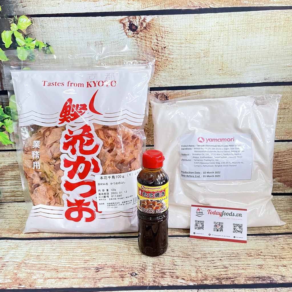 Combo 3 món làm bánh Bạch tuộc Takoyaki, Bánh xèo Okonomiyaki Nhật Bản