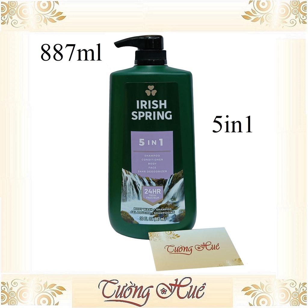 Gel tắm gội xả rửa mặt Irish Spring 5in1 24H Deodorizer Body & Shampoo ( Có lựa chọn )