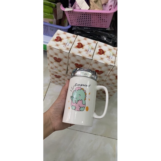 Ly sứ có nắp tráng gương