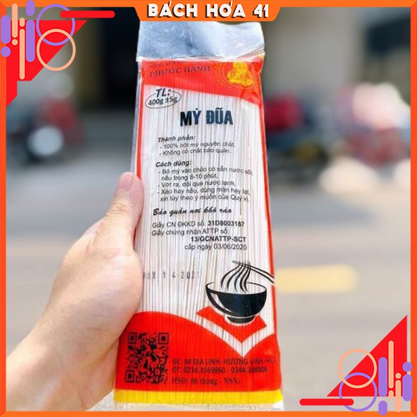 Mì đũa Phước Hạnh - Phương Mây sợi tròn / sợi dẹp 400g - Đặc sản Huế