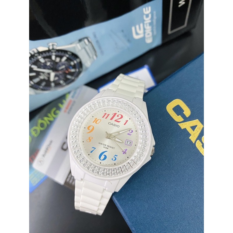 Đồng hồ nữ dây nhựa Casio chính hãng Anh Khuê LX-500H-7BVDF