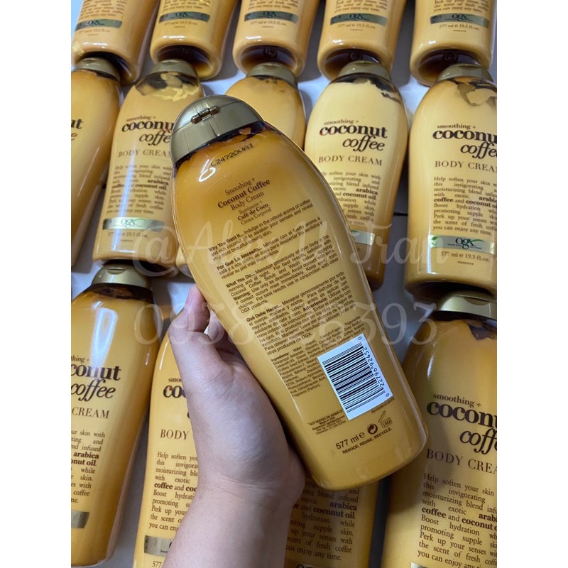 Dưỡng thể lotion OGX Coffee. Cấp ẩm tức thời và làm da mềm mịn như em bé.