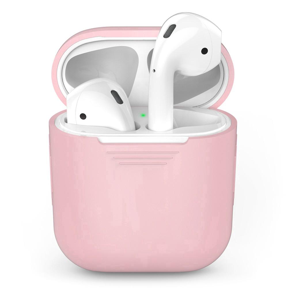 Vỏ silicon mềm màu trơn bảo vệ hộp sạc tai nghe bluetooth AirPods 1/2
