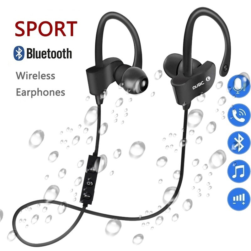 Tai Nghe Nhét Tai Bluetooth Không Dây Có Micro Phong Cách Thể Thao Cho Điện Thoại iPhone Android