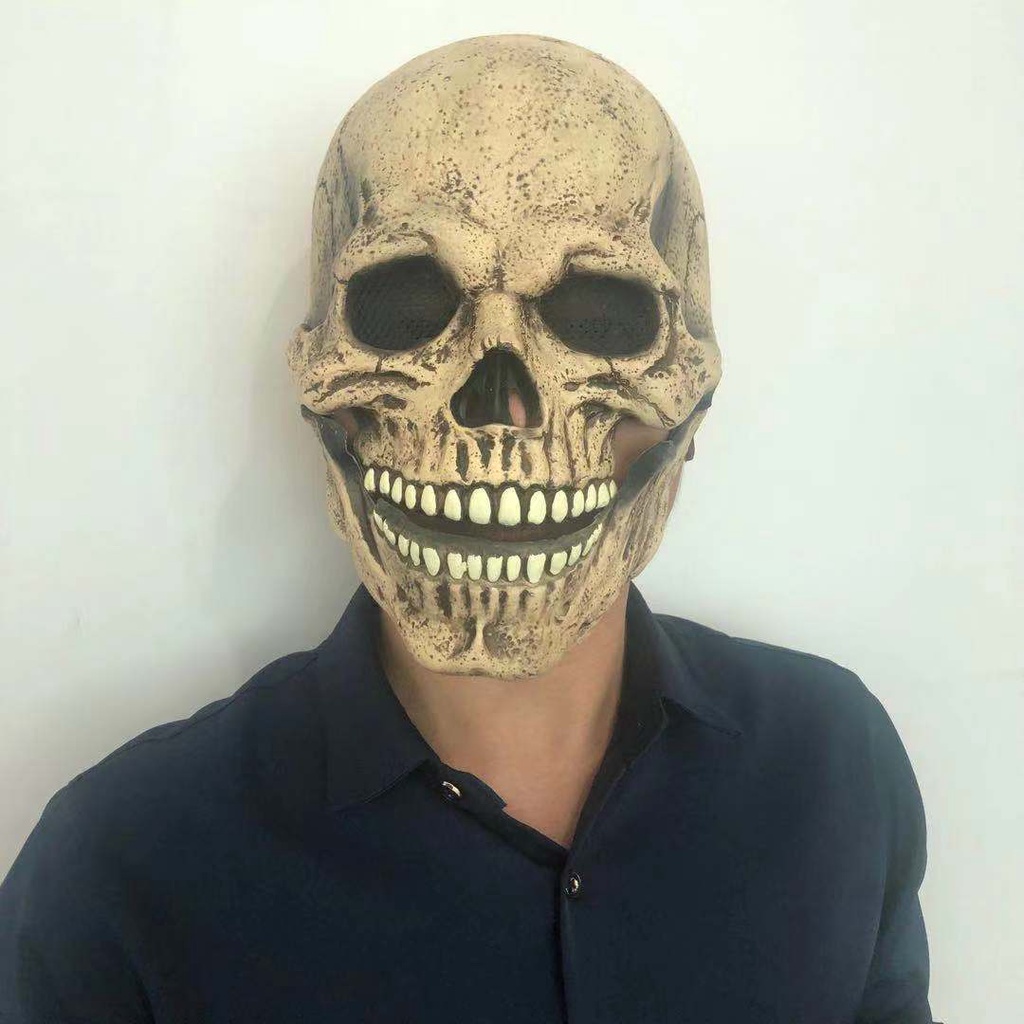 Halloween Decoration Skull Head Skull Mouth Mask Headgear Skull Full Head Face Shield Scary Props