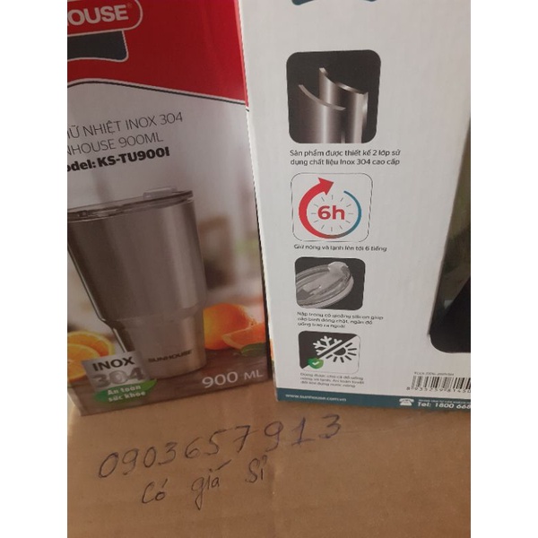 BÌNH GIỬ NHIỆT IXO 304 SUNHOUSE 900ML