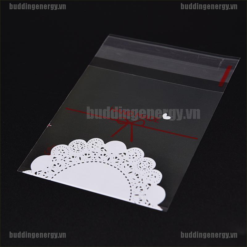 Bộ 100 Túi Nhựa Đựng Bánh Họa Tiết Nơ Dễ Thương