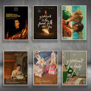 Tranh Treo Tường Hình Chân Dung Một Cô Gái Trên Lửa Trang Trí Phòng Khách