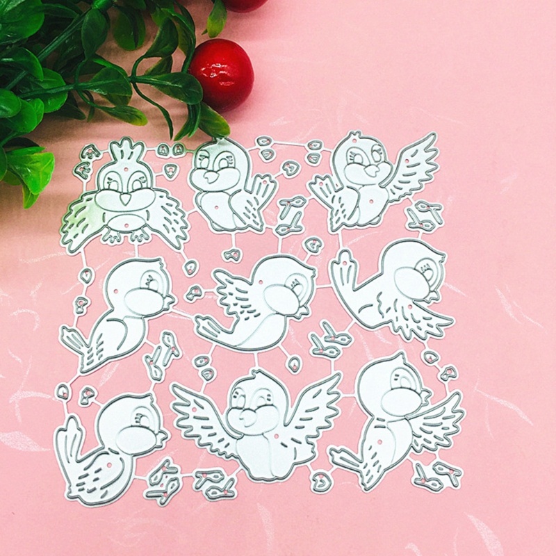 Khuôn Cắt Giấy Kim Loại Hình Chú Chim Nhỏ Xinh Xắn Thẻ