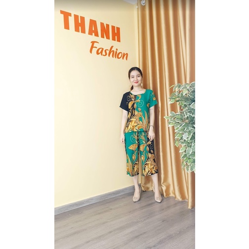 Bộ đồ mặc nhà nữ - Thời trang DENI chất Tole thái mềm mại không nhăn co rút họa tiết đẹp mã 1432