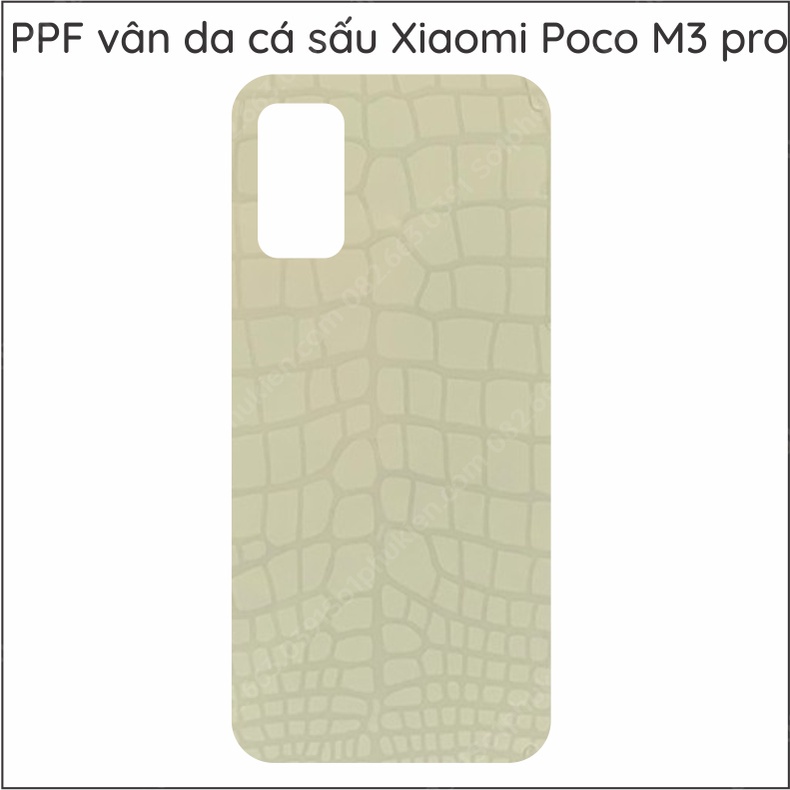 Dán PPF Xiaomi Poco M3 pro loại trong, nhám, da cá sấu dành cho màn hình, mặt lưng, mặt lưng bo viền