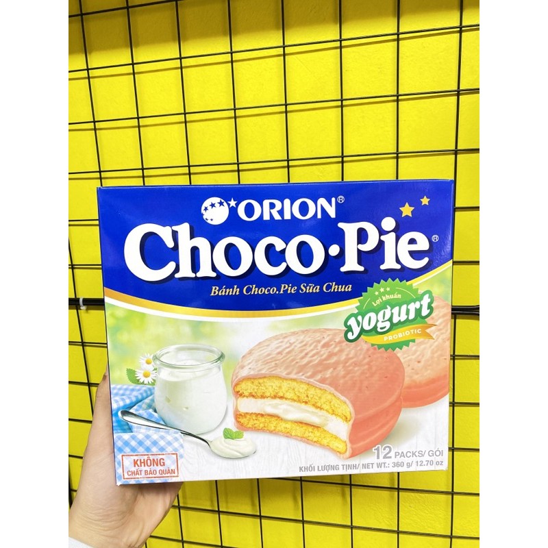 Bánh ChocoPie Hộp 12gói 4vị (Sữa Chua,Đào,Dark,Tình)