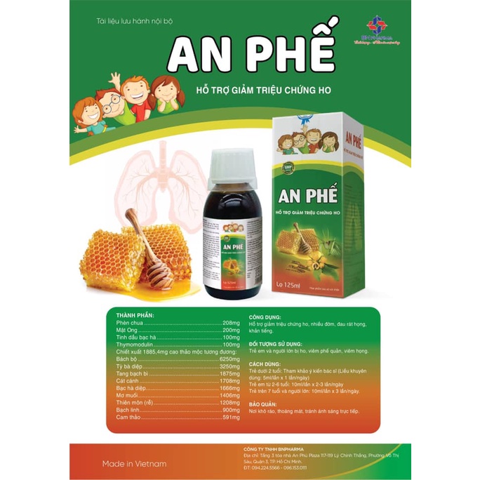 Siro ho  AN PHẾ Chai125ML - BN