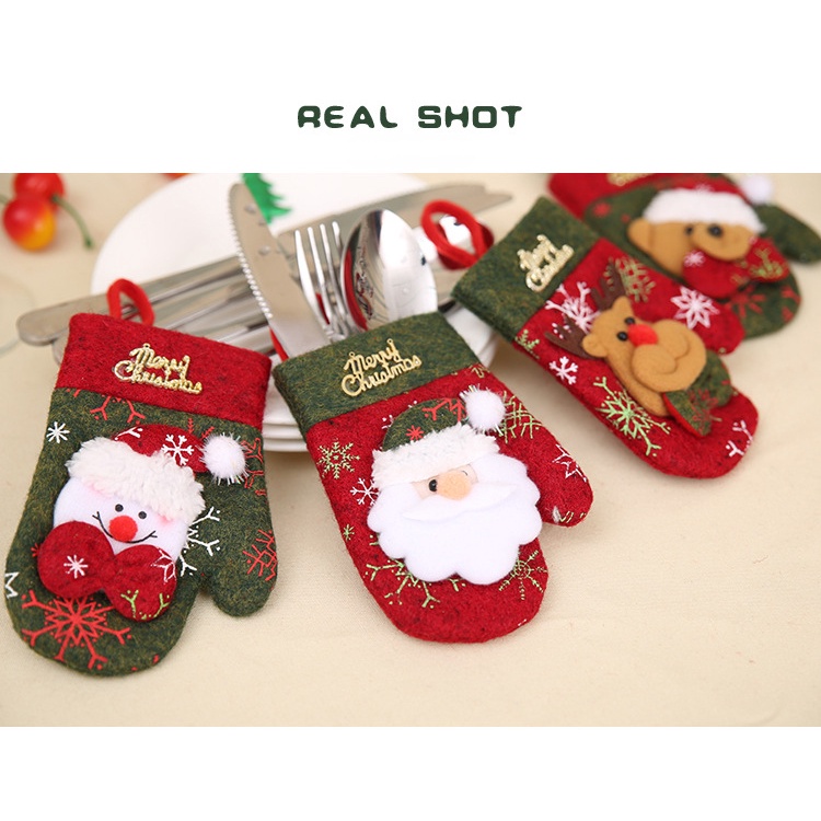 Túi Đựng Dao Nĩa Để Bàn Trang Trí Giáng Sinh