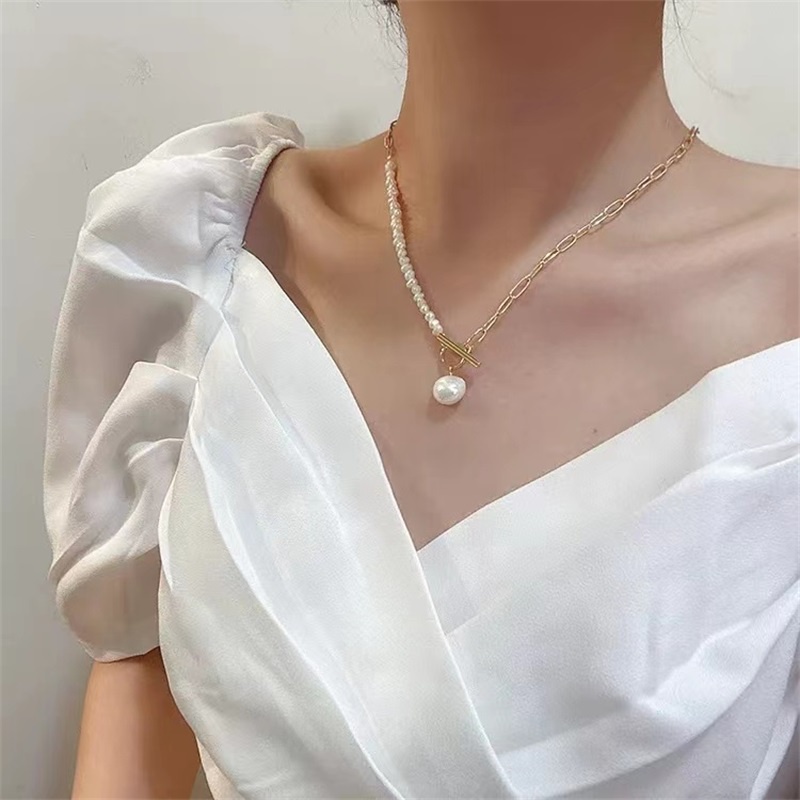 Dây Chuyền Ngọc Trai Phong Cách Nhật Hàn Cổ Điển