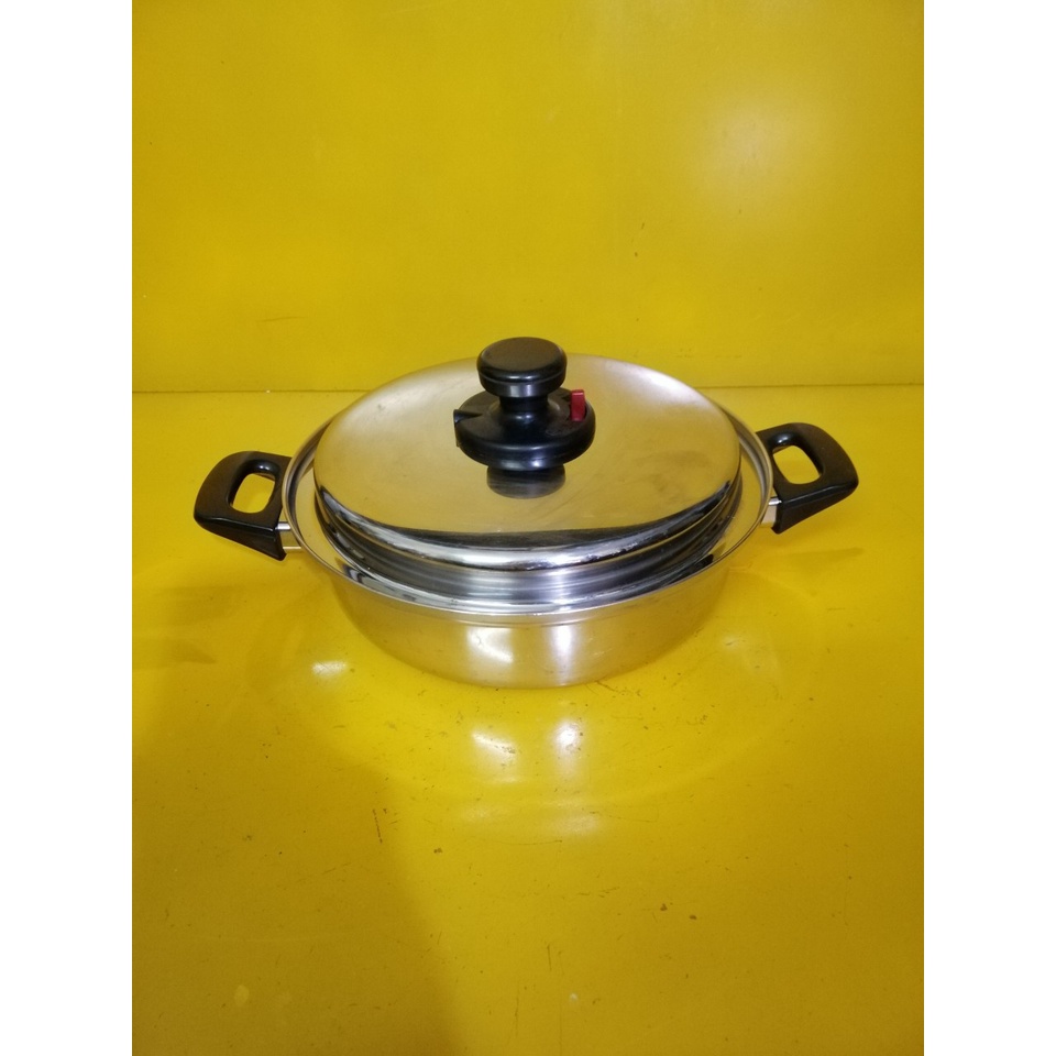 Nồi lẩu (chảo) inox nội địa Nhật (made in Japan), size 27cm, cao 7cm (mã 659), Dùng được bếp từ