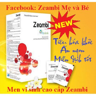 Men vi sinh ZEAMBI – Bao nang kép, hỗ trợ biếng ăn, tiêu chảy, táo bón, bất dung nạp – Nhập khẩu Anh quốc( Hộp 30 gói )