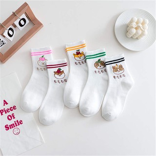 TẤT VỚ CỔ TRUNG SỌC NGANG THÊU GẤU