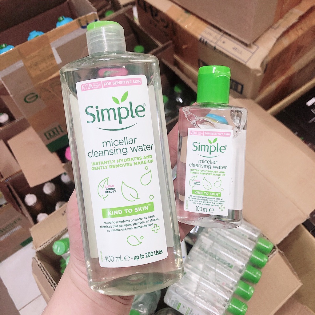 Nước tẩy trang Simple Micellar Cleansing Water (200ml/400ml)