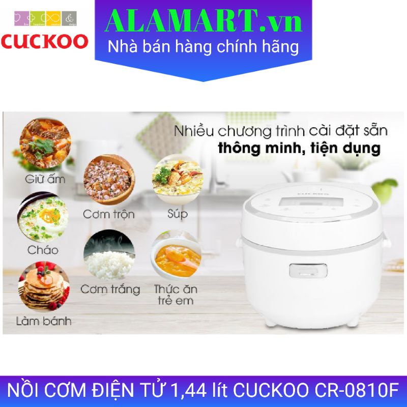NỒI CƠM ĐIỆN TỬ CUCKOO CR-0810F 1.44L 2 - 6 người 0.8 kg gạo